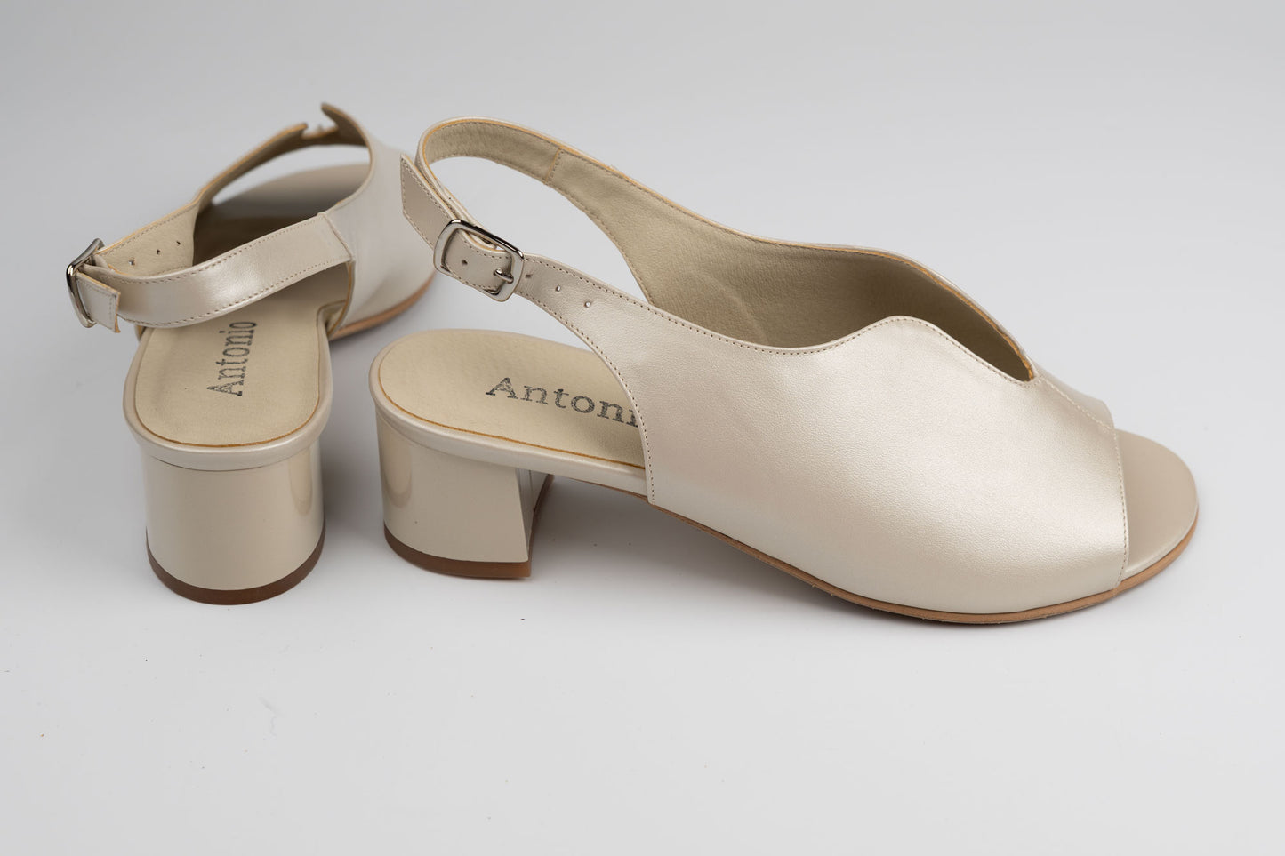 Sandale damă piele naturală ANTONIO 1669 Bej sidef ( 38-42)