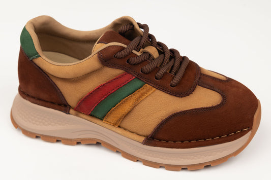 Adidași damă piele naturală FEELING 1136 Maro