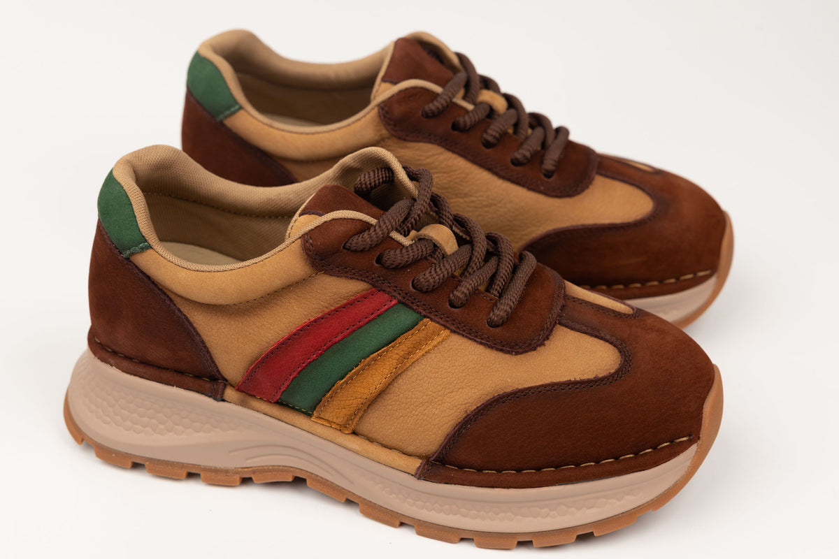 Adidași damă piele naturală FEELING 1136 Maro