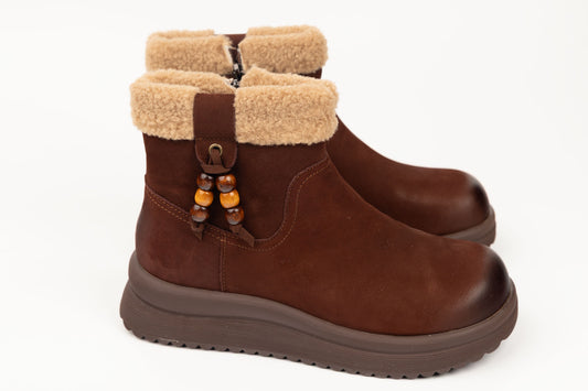 Ghete damă piele naturală FEELING 15201 Maro (35-40)