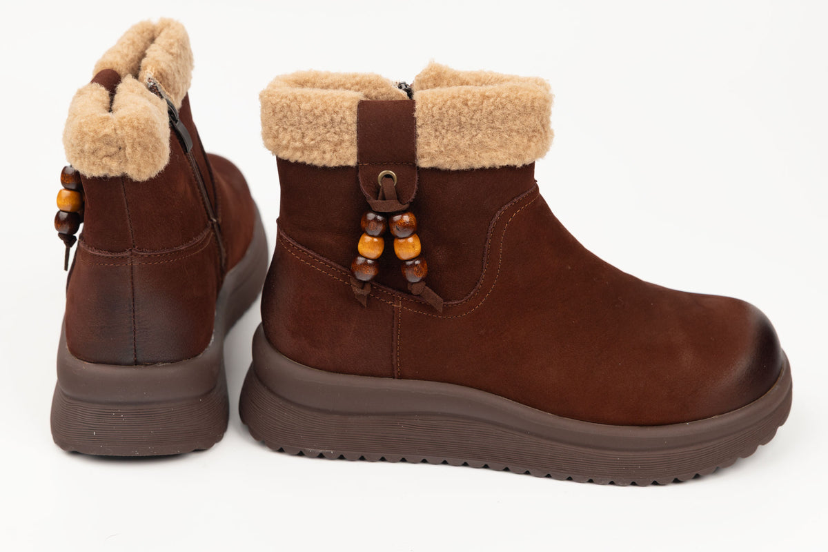 Ghete damă piele naturală FEELING 15201 Maro (35-40)