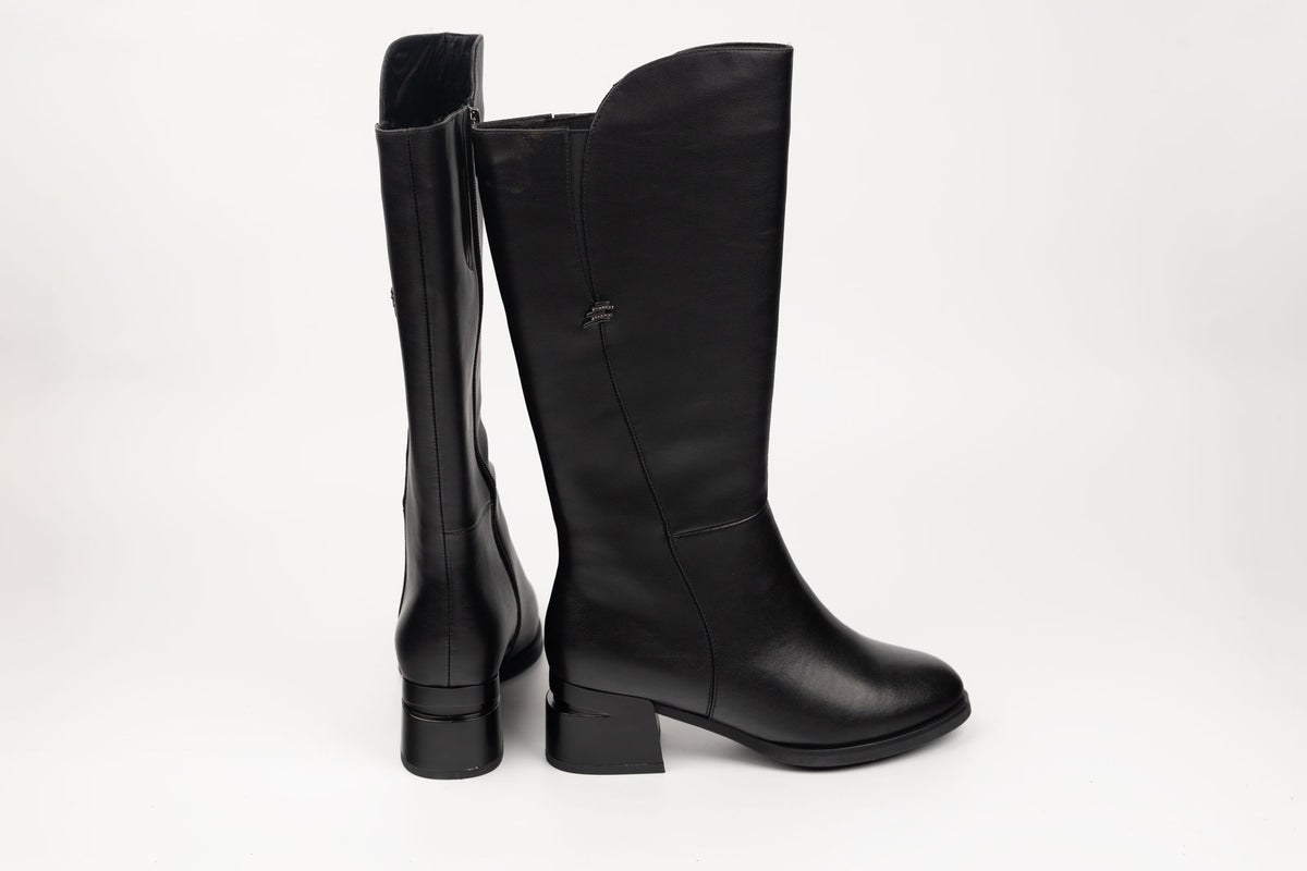 Cizme damă piele naturală BETINA 2562 N box ( pulpe groase) 38-42