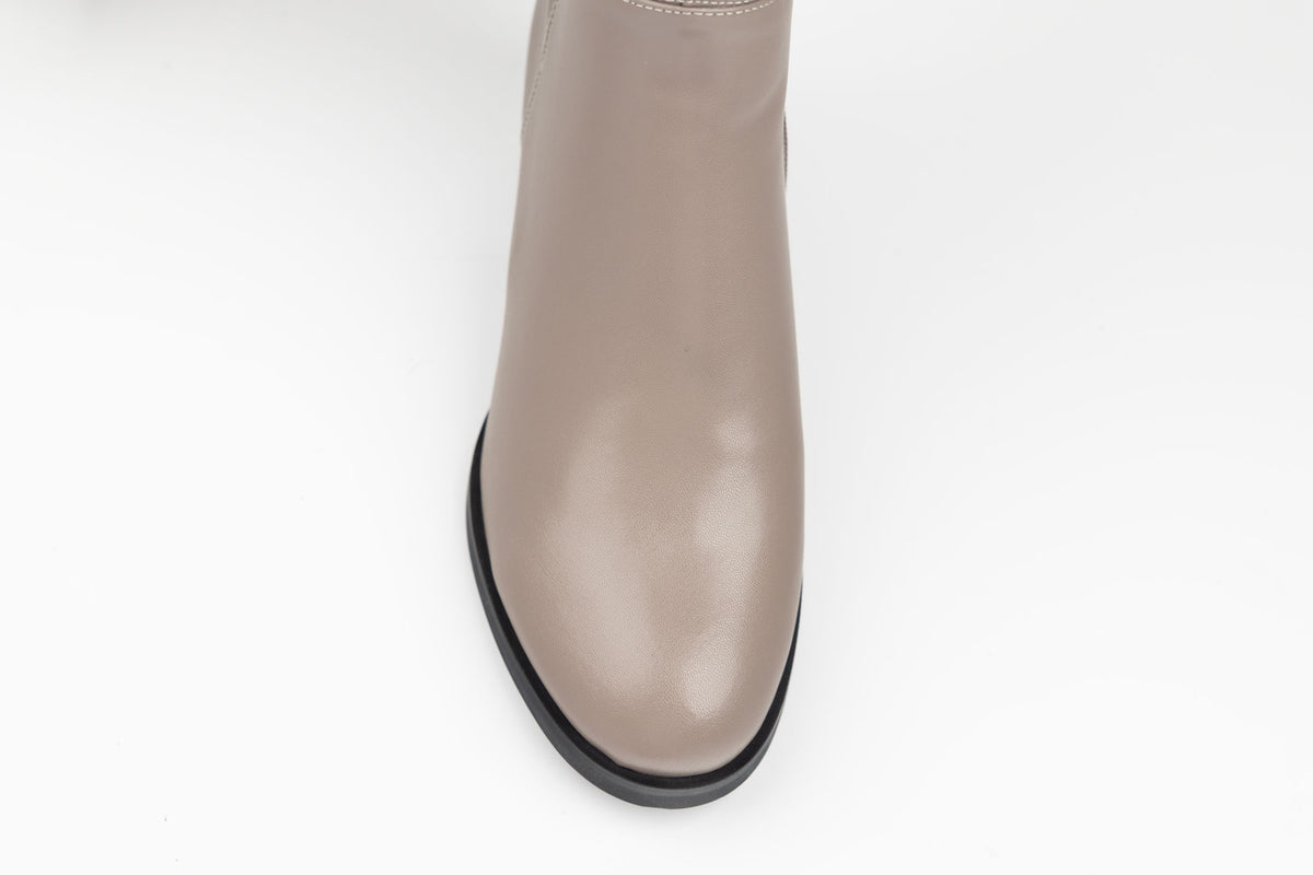 Cizme damă piele naturală BETINA 2564 Khaki ( pulpe groase) 36-41
