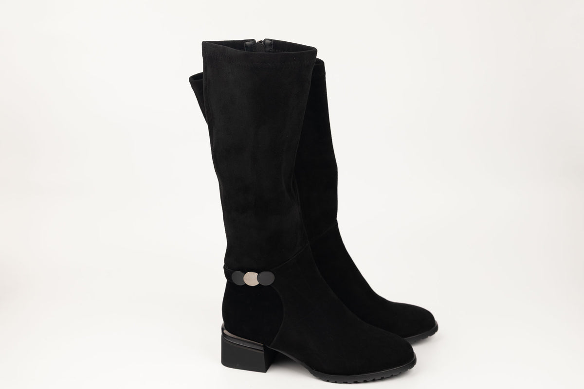 Cizme damă piele naturală întoarsă BETINA 1073 N velur ( 35-40)