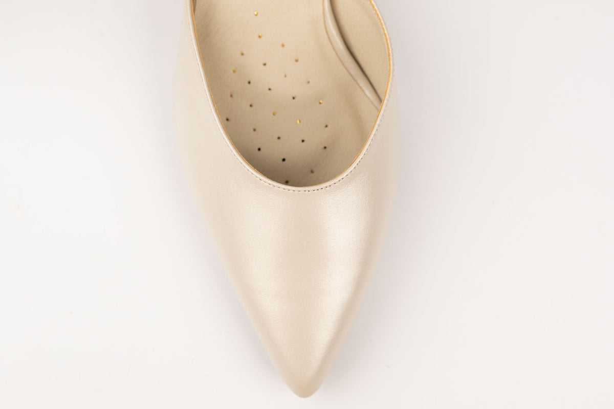 Pantofi damă piele naturală ANTONIO 2176 Bej sidef