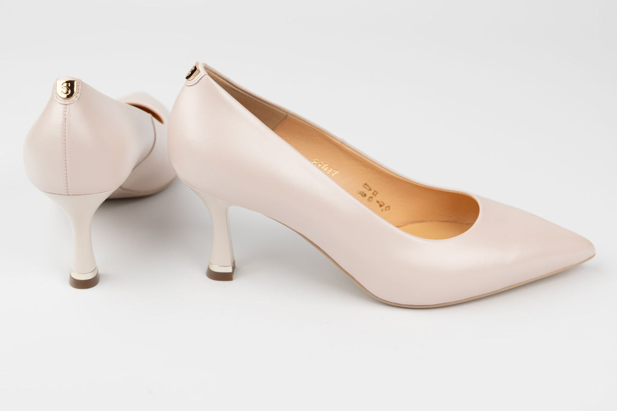 Pantofi damă piele naturală SALA 21017 Bej Box 36-41