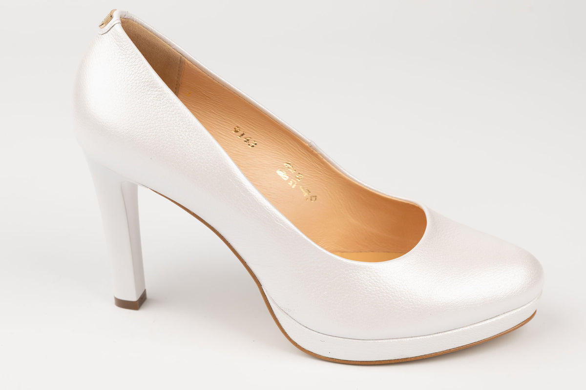 Pantofi damă piele naturală SALA 9143 Alb sidef