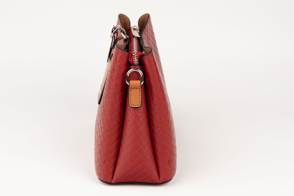 Geanta din piele naturală FENIX FASHION 8727 Rosu