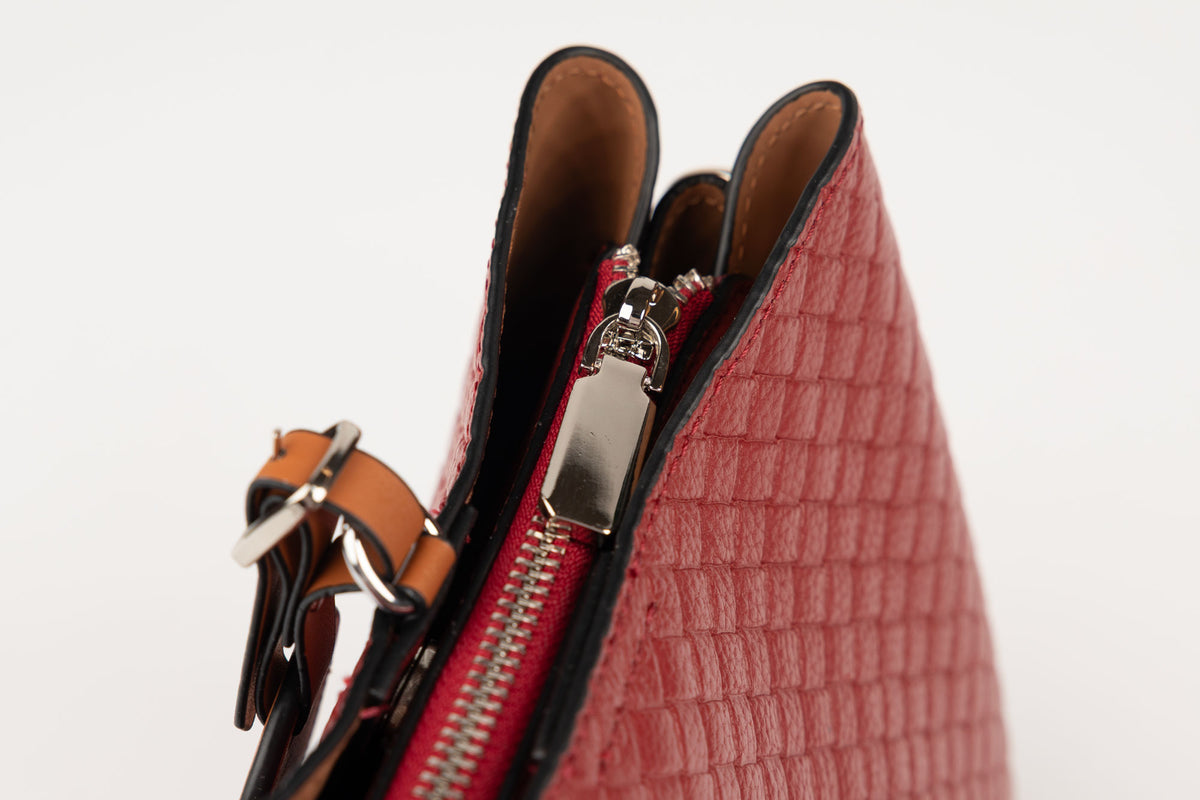 Geanta din piele naturală FENIX FASHION 8727 Rosu