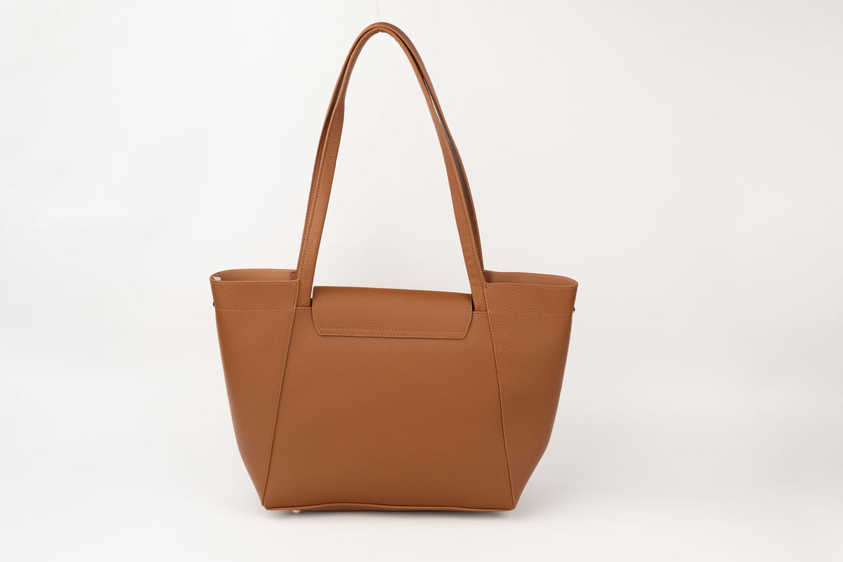 Geanta din piele naturală FENIX FASHION 8713 Maro