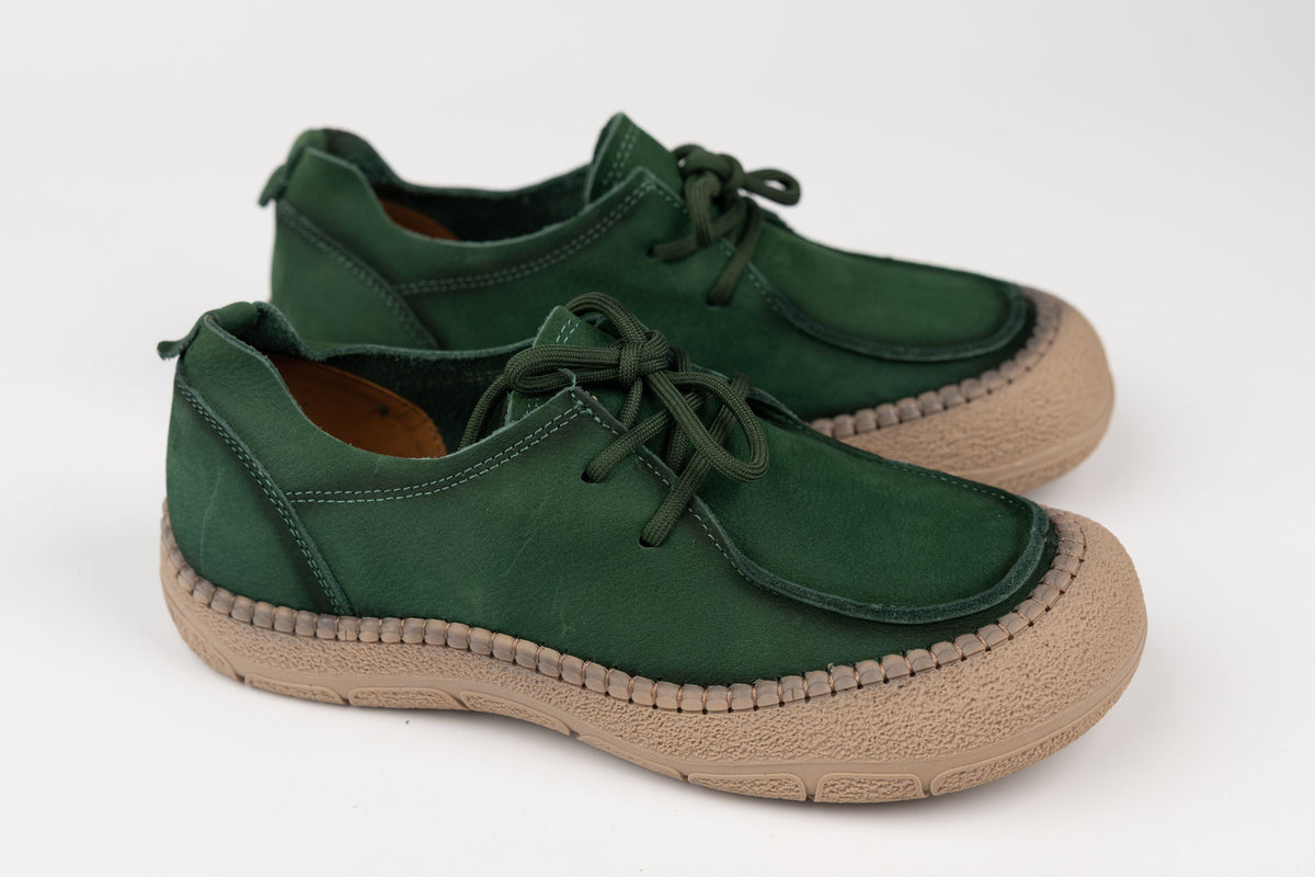 Pantofi din piele naturală barefoot FORMAZIONE 5169 Verde