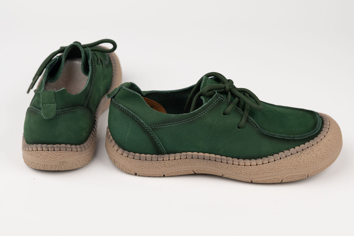 Pantofi din piele naturală barefoot FORMAZIONE 5169 Verde