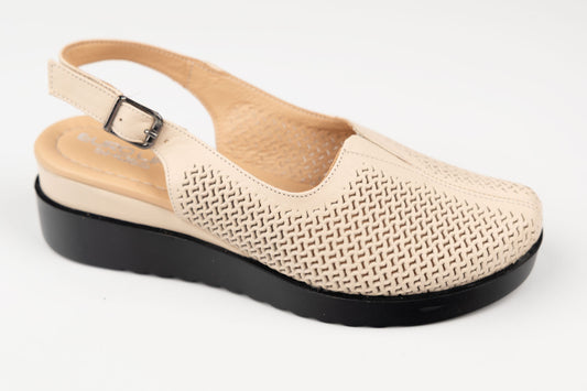 Pantofi damă piele naturală perforată LSD 176 Bej
