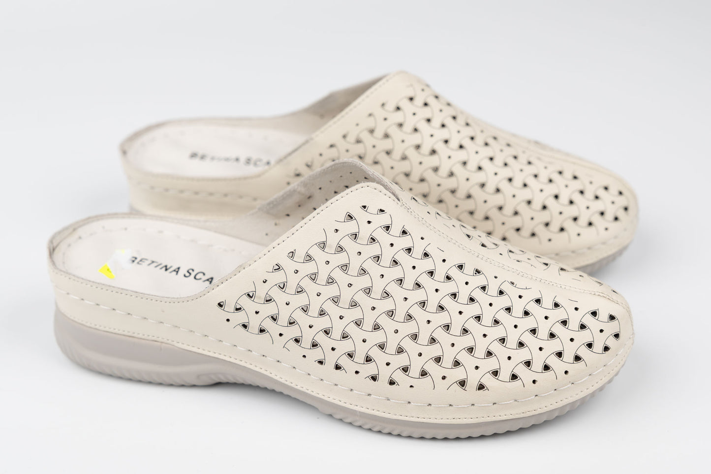Saboți damă piele naturală BETINA 71305-1 Bej XXL