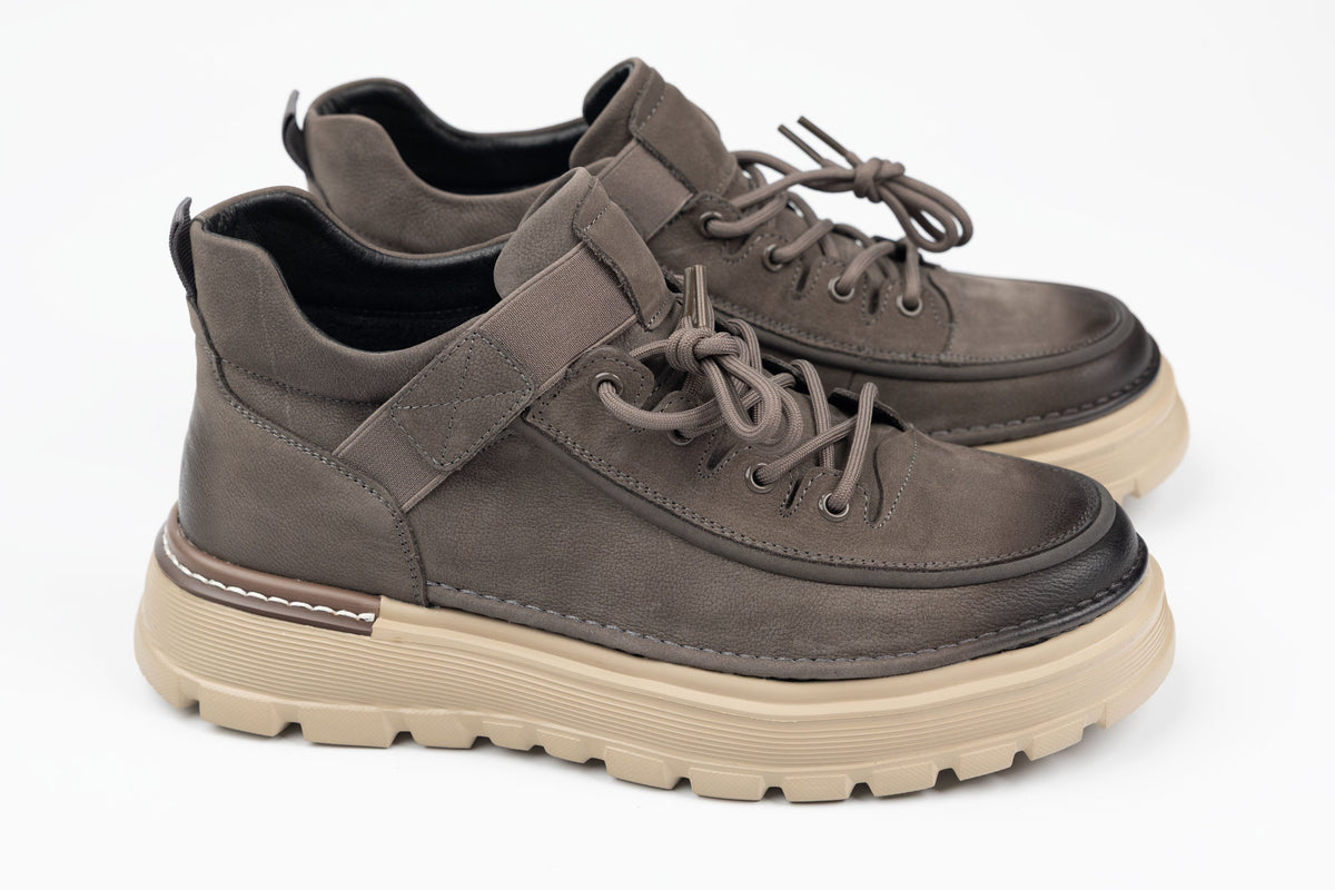 Ghete bărbați piele naturală MELS R-0281 Grey vel