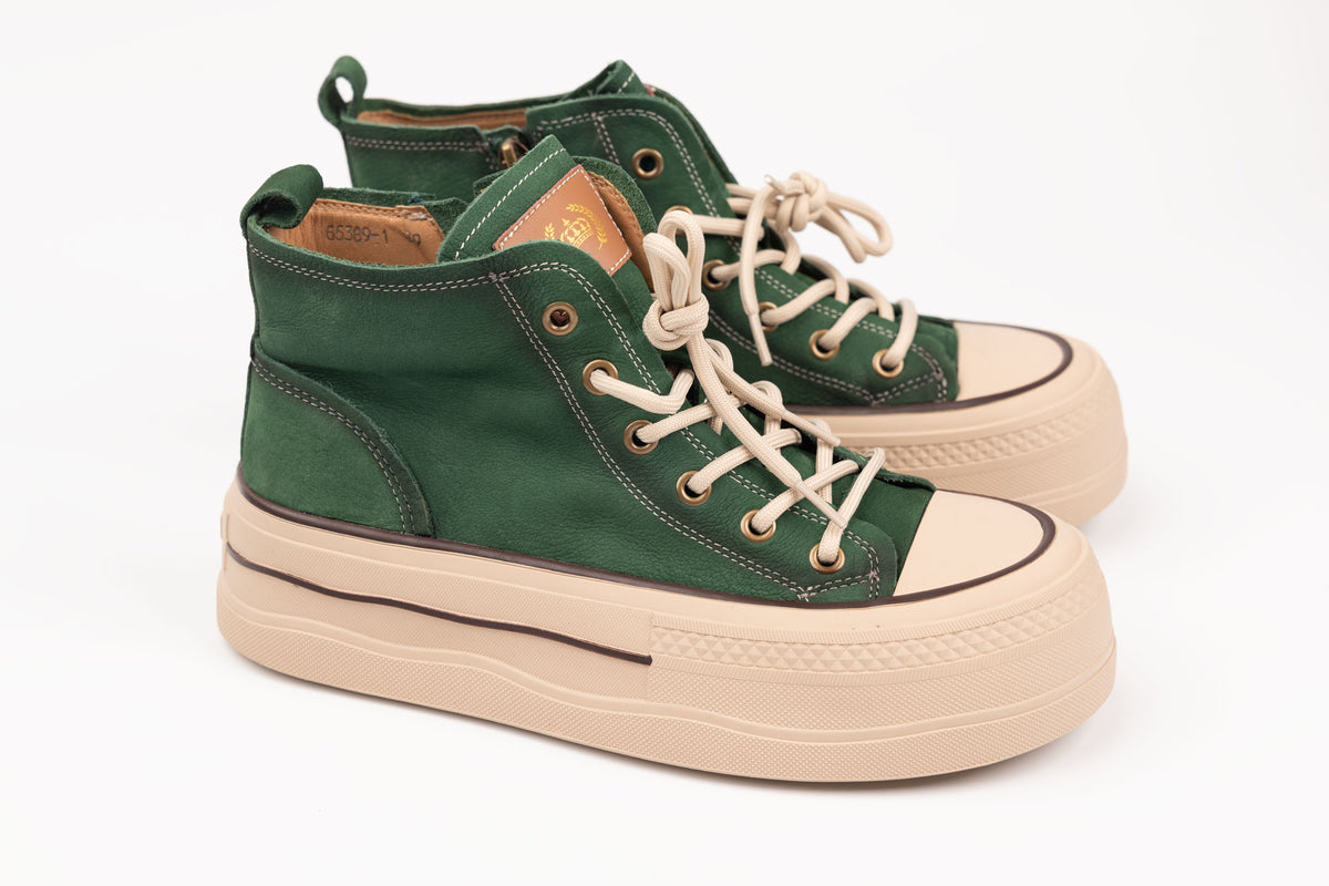 Ghete damă piele naturală FRANCO GERARDO 65389 Verde (36-40)