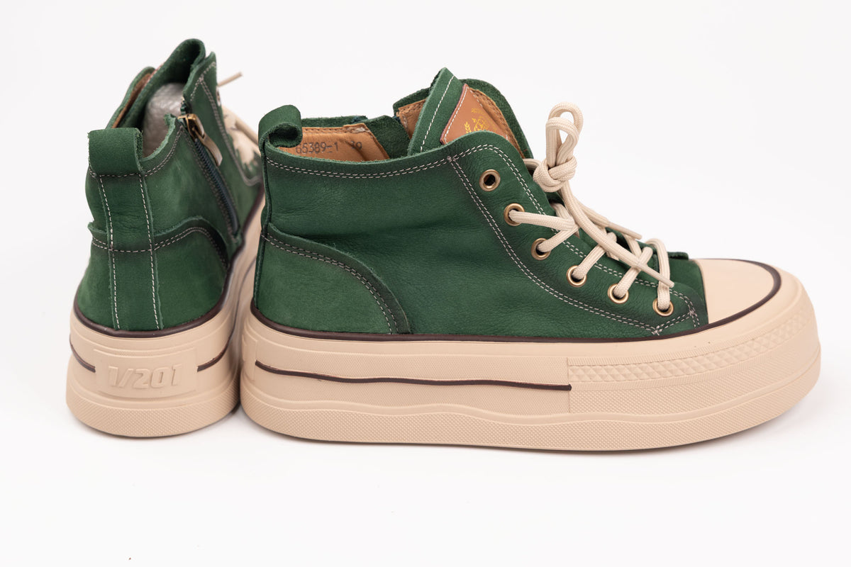 Ghete damă piele naturală FRANCO GERARDO 65389 Verde (36-40)