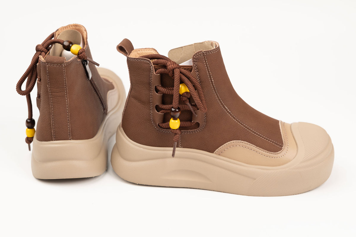 Ghete damă piele naturală FRANCO GERARDO X-5019 Maro