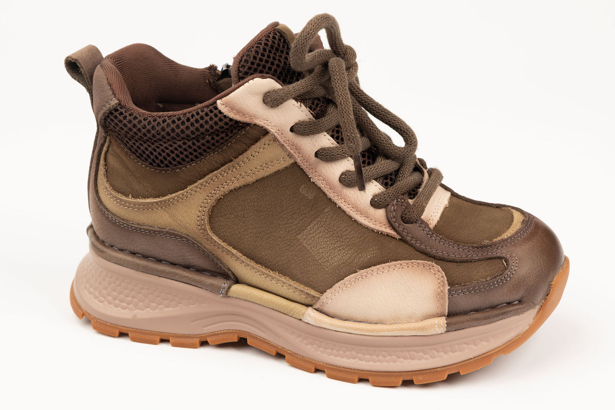 Ghete damă piele naturală FRANCO GERARDO 8001 Khaki (36-41)