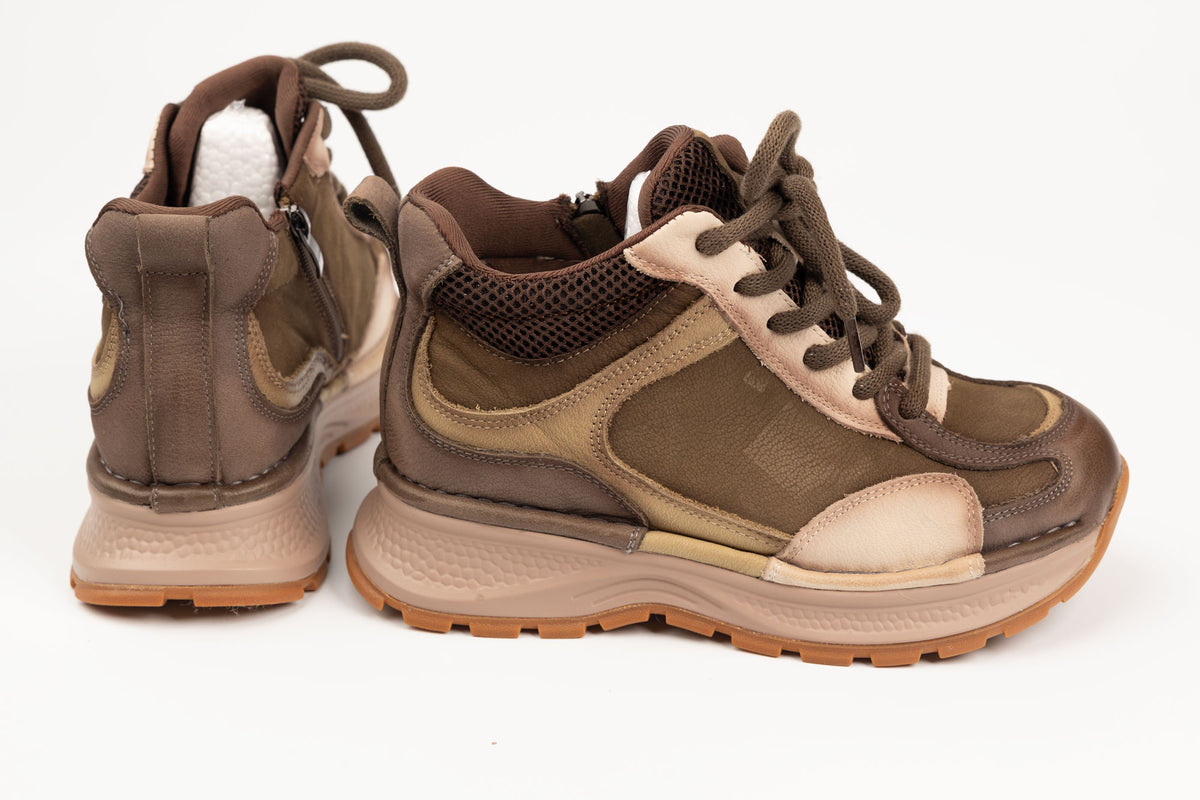 Ghete damă piele naturală FRANCO GERARDO 8001 Khaki (36-41)