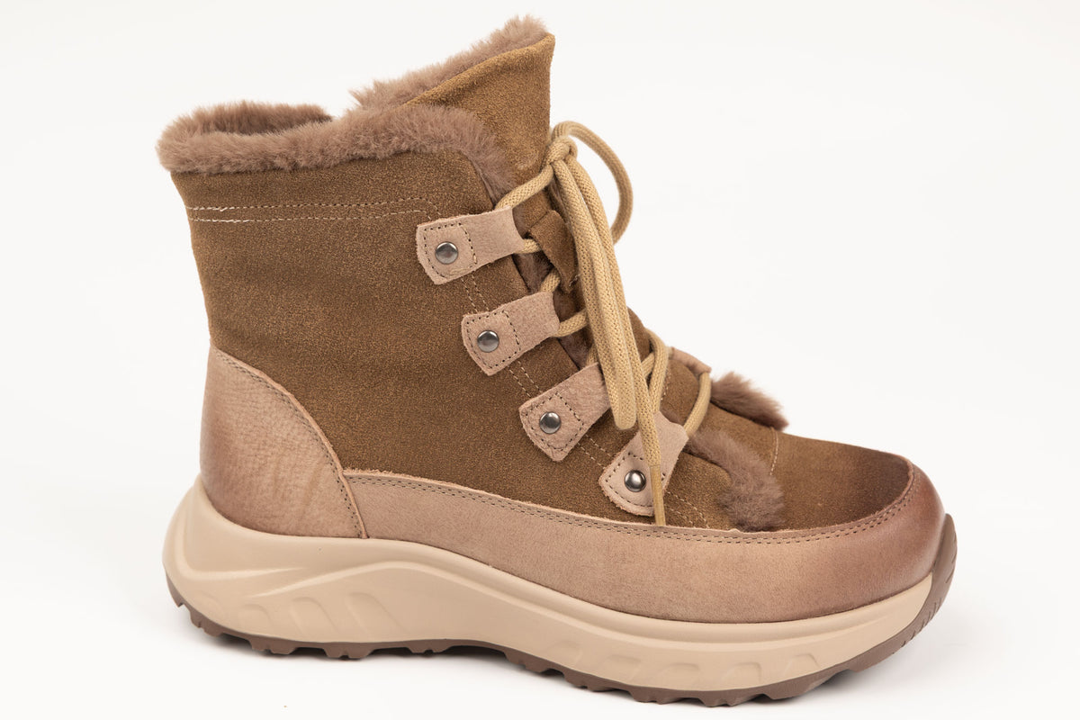 Ghete damă piele naturală FRANCO GERARDO 3601 Khaki (36-40)
