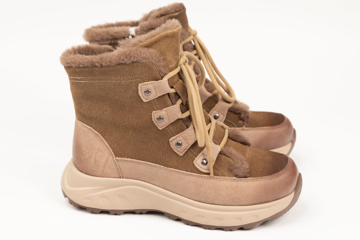Ghete damă piele naturală FRANCO GERARDO 3601 Khaki (36-40)