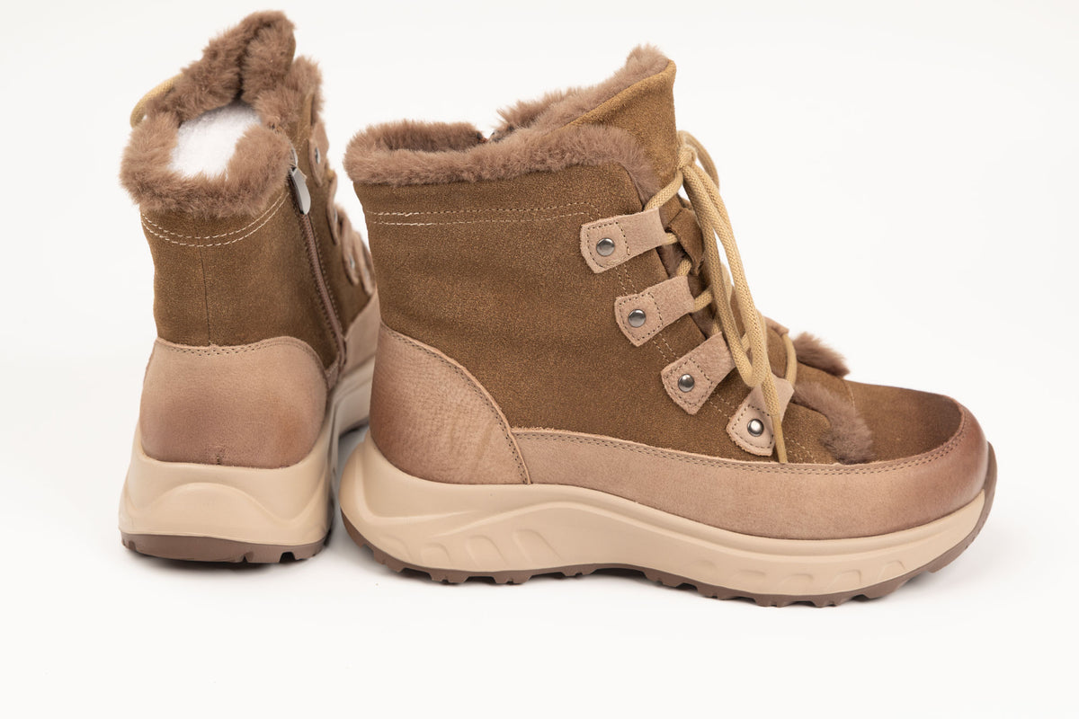 Ghete damă piele naturală FRANCO GERARDO 3601 Khaki (36-40)