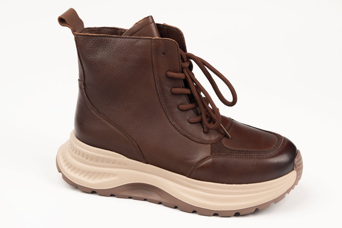 Ghete damă piele naturală FRANCO GERARDO 7150 Coffe (36-40)