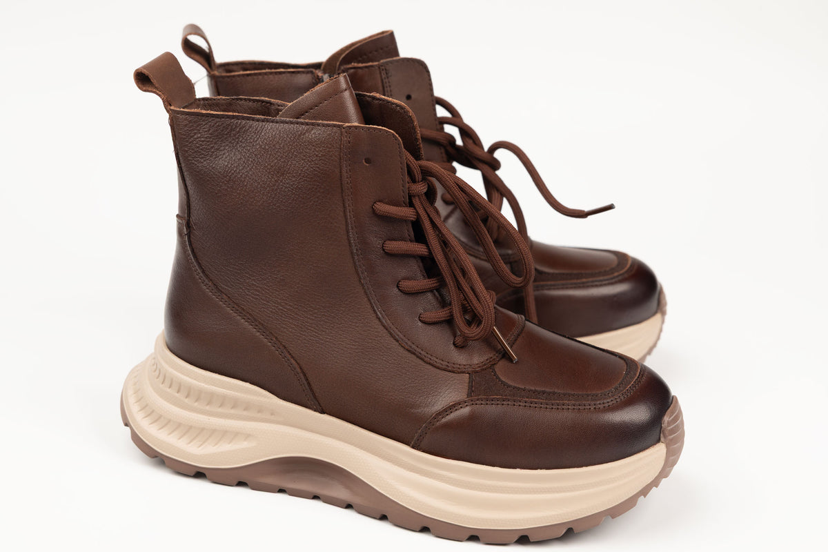 Ghete damă piele naturală FRANCO GERARDO 7150 Coffe (36-40)