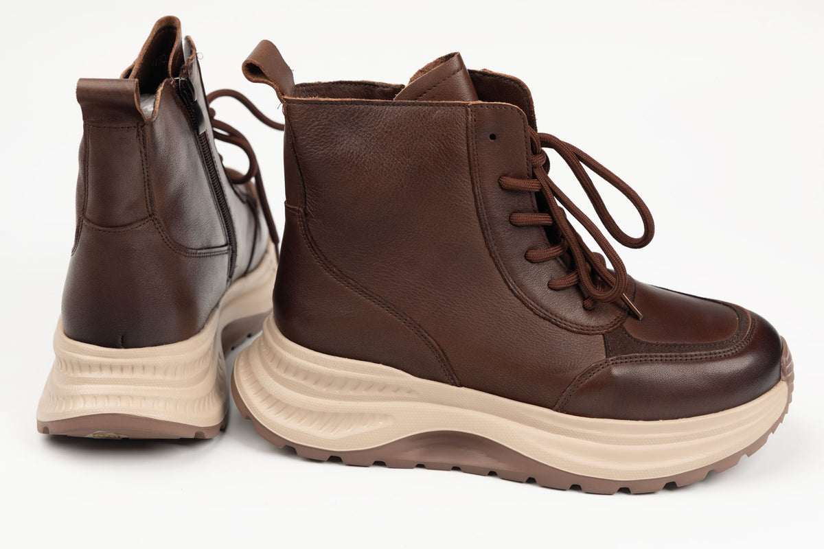 Ghete damă piele naturală FRANCO GERARDO 7150 Coffe (36-40)