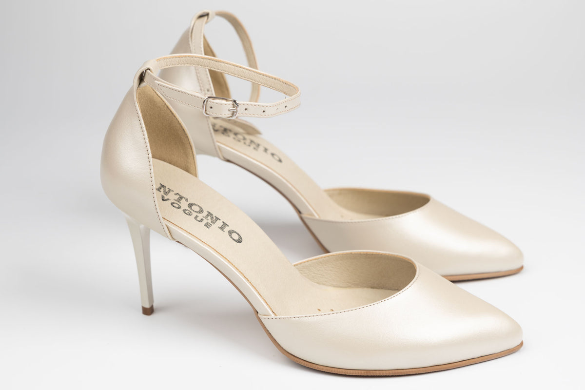 Pantoful Galben  Pantofi dama piele naturală ANTONIO 9527 Bej Box