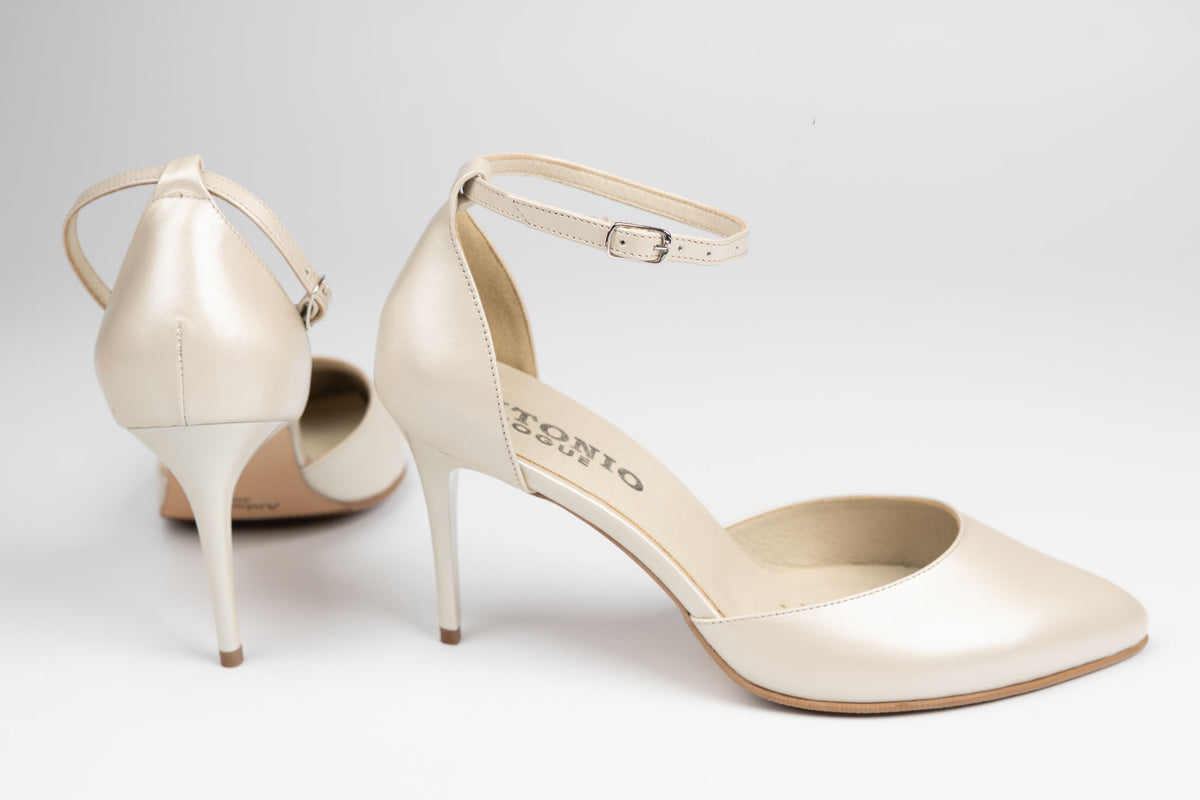 Pantoful Galben  Pantofi dama piele naturală ANTONIO 9527 Bej Box
