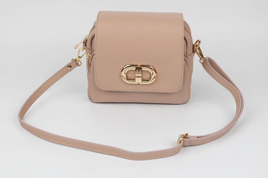 Geanta din piele naturală FENIX FASHION 23317 Nude
