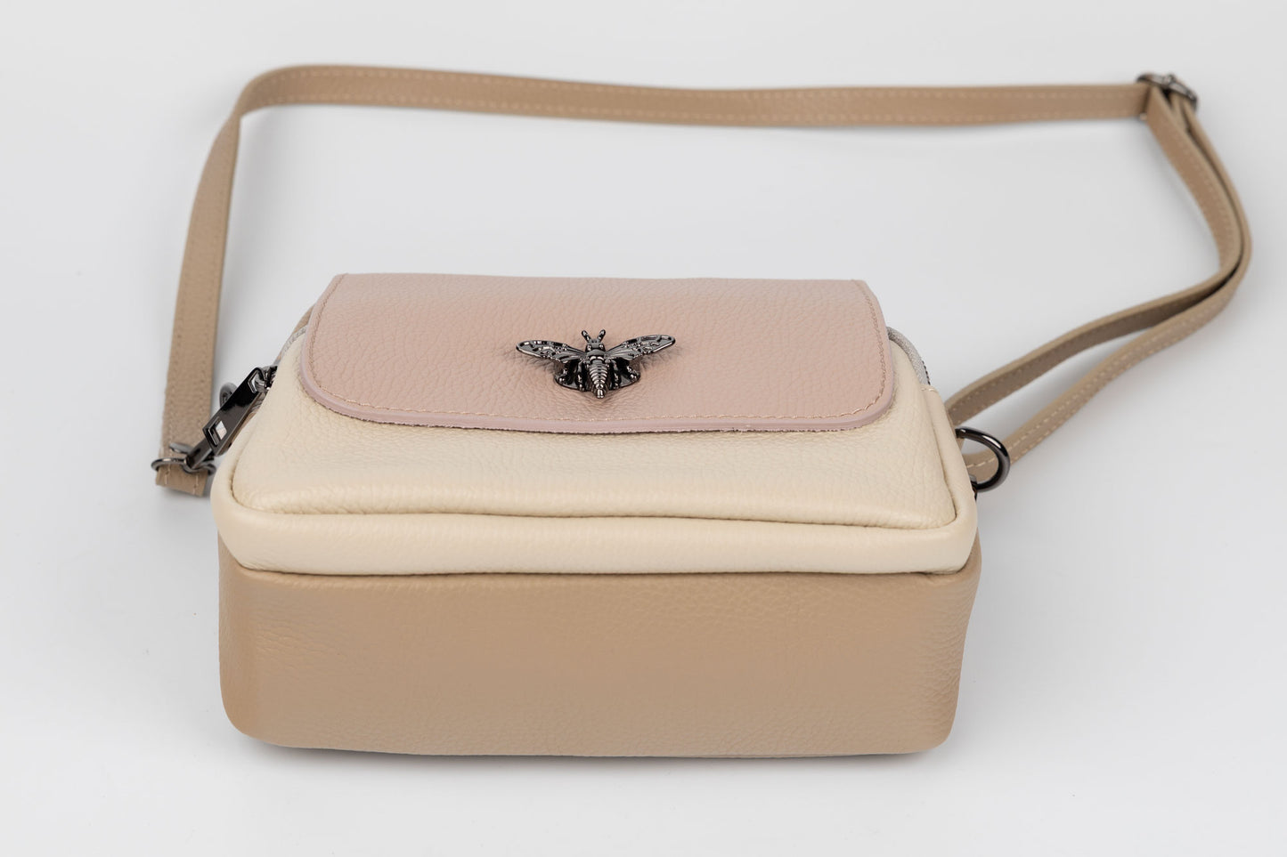 Geanta din piele naturală FENIX FASHION 23317 Vizon