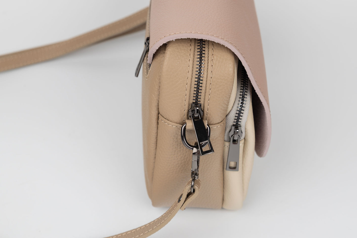 Geanta din piele naturală FENIX FASHION 23317 Vizon