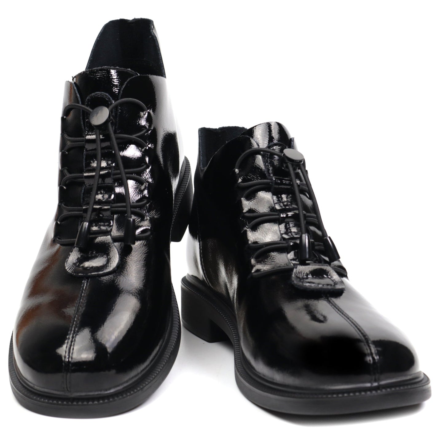 Ghete dama casual piele naturala FORMAZIONE 3826 negru lac