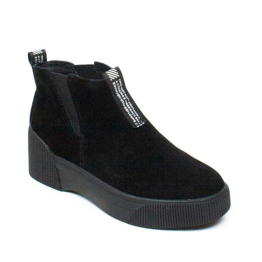 Ghete dama casual piele naturala INFINITY 906 negru velur