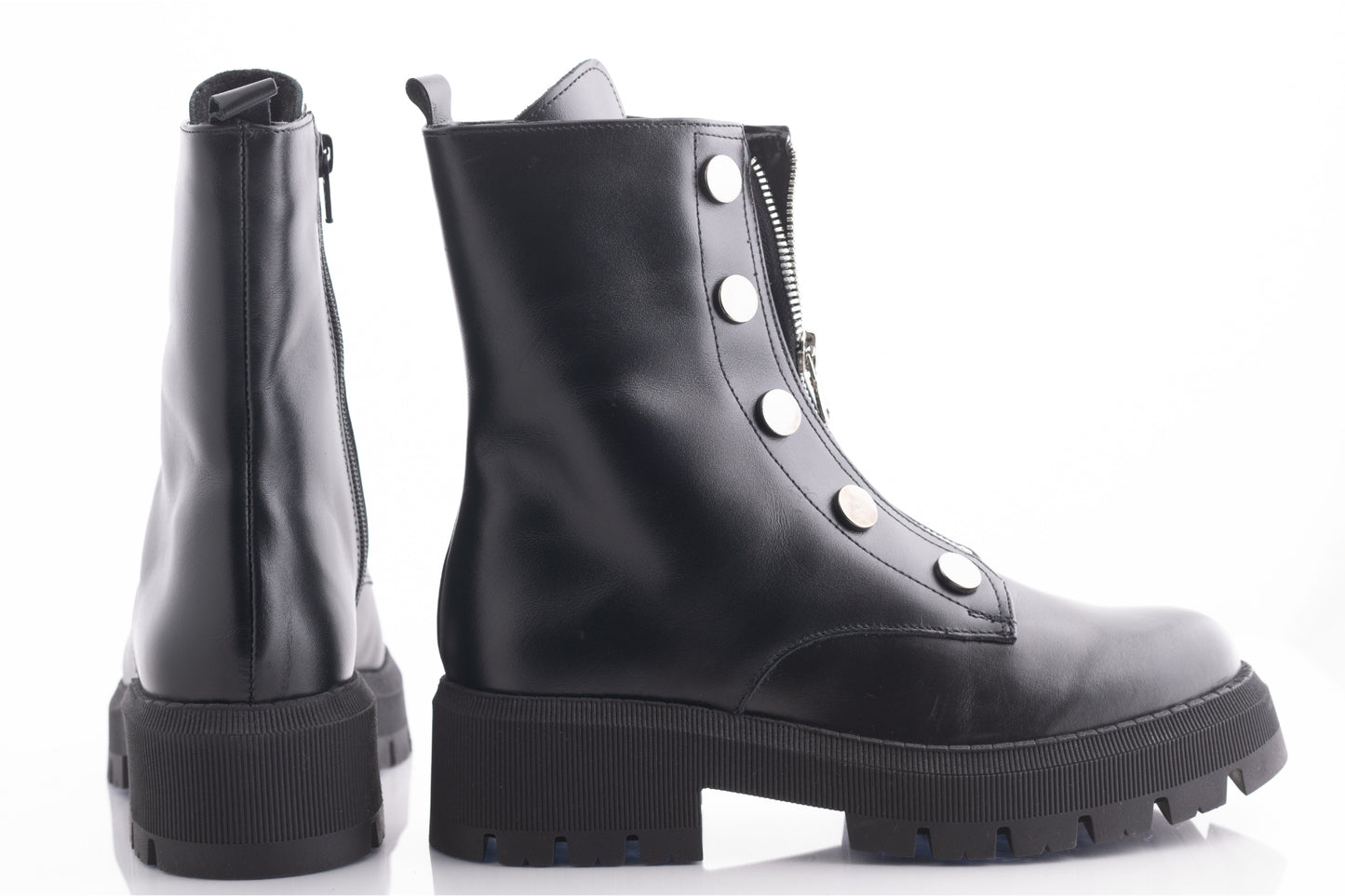 Women's casual boots made of natural leather PERLA 3002 black box