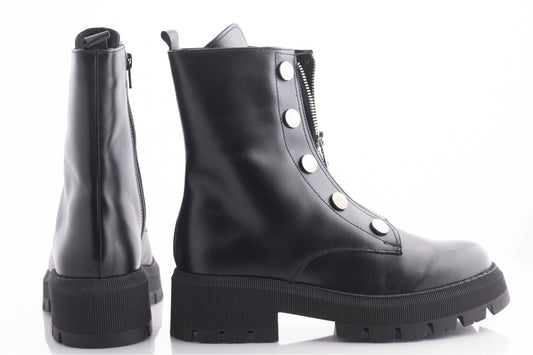 Ghete dama casual piele naturala PERLA 3002 negru box