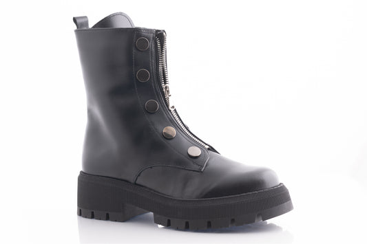 Ghete dama casual piele naturala PERLA 3002 negru box