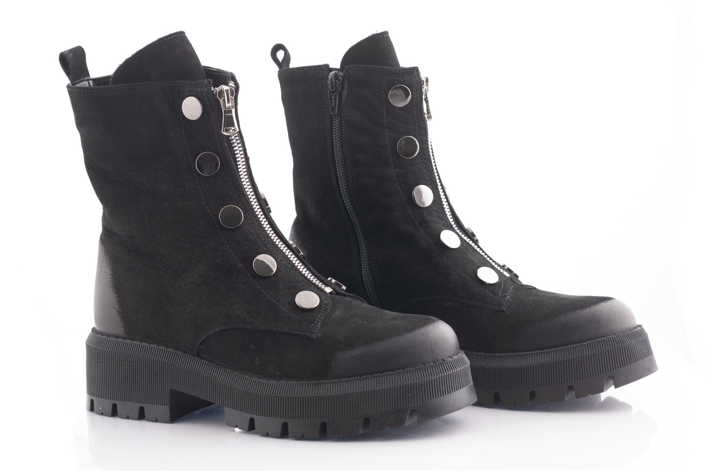 Women's casual boots made of genuine leather PERLA 3002 black velour