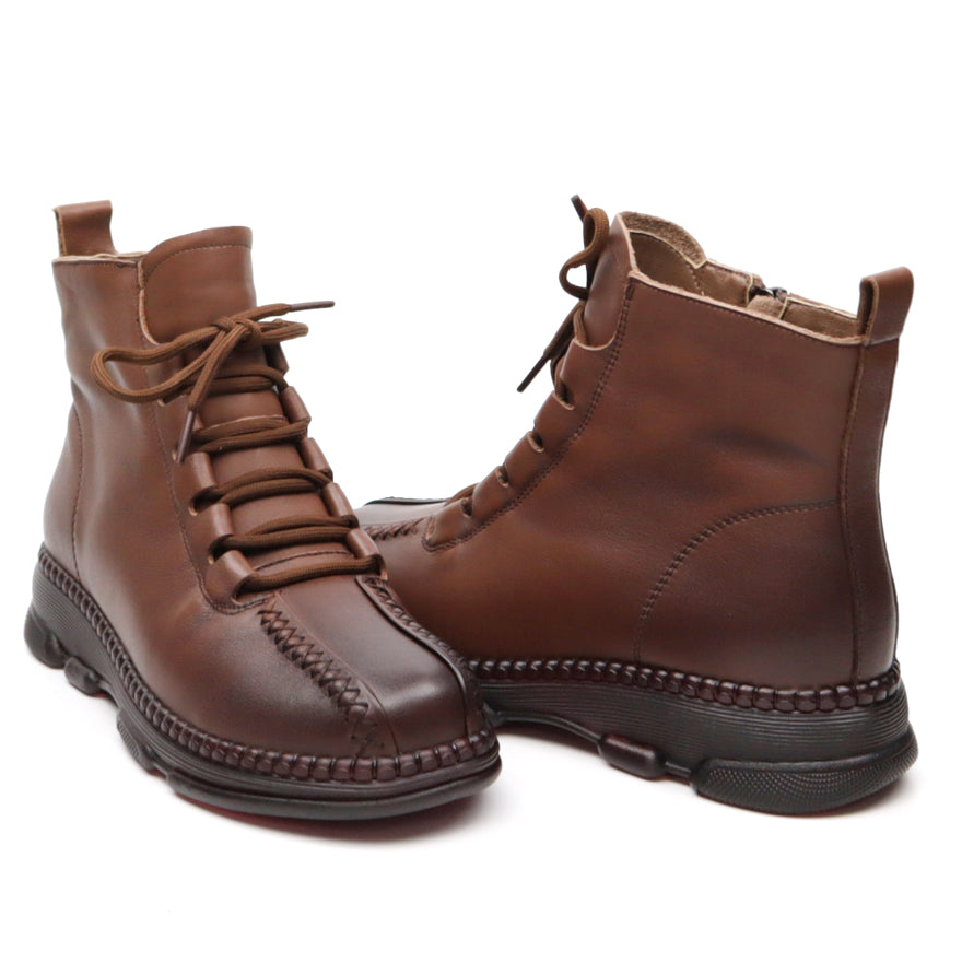 Women's casual boots made of natural leather FORMAZIONE 8201 brown