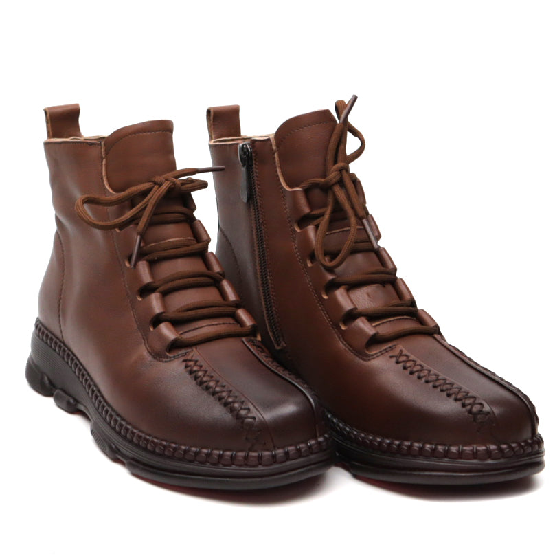 Women's casual boots made of natural leather FORMAZIONE 8201 brown