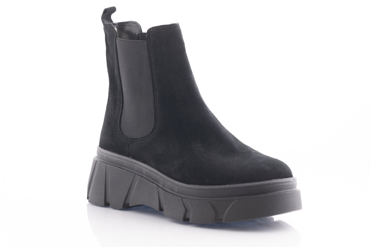 Ghete dama casual piele naturala PERLA 3020 negru velur