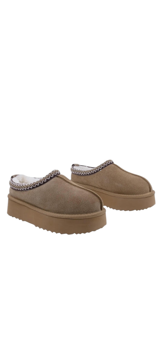 Women's genuine suede clogs ANNA VIOTI 113-3 Camel vel