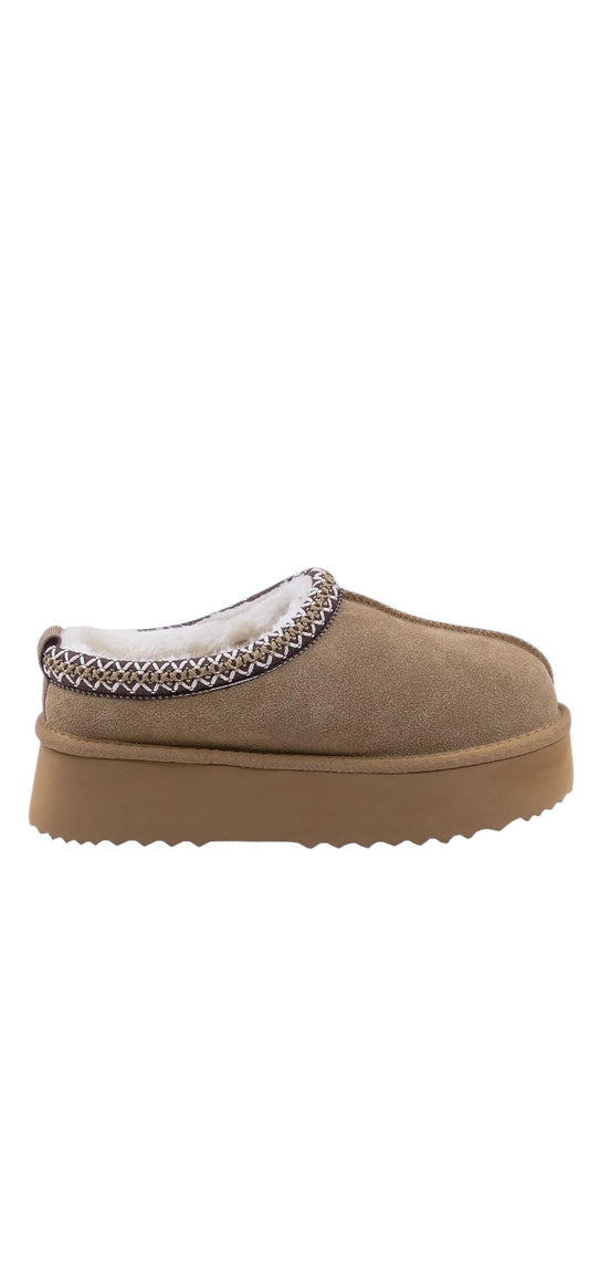 Women's genuine suede clogs ANNA VIOTI 113-3 Camel vel