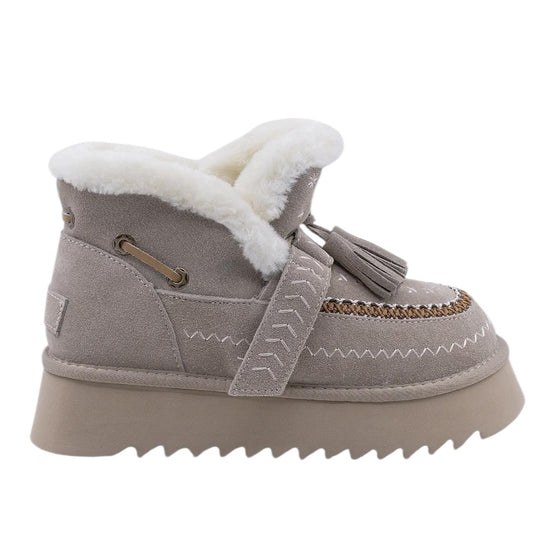 Women's boots made of genuine suede leather ANNA VIOTI 113-4 Grey vel