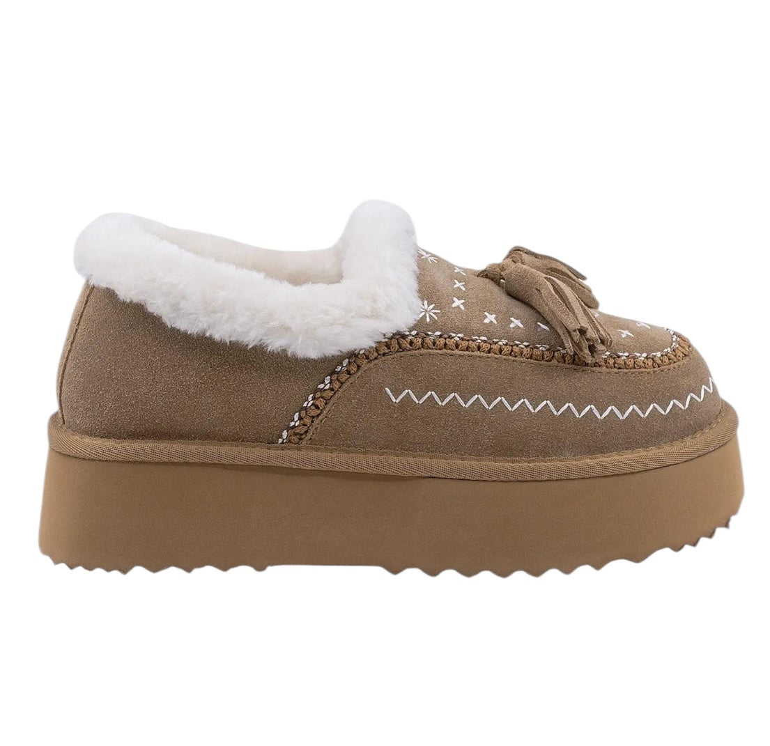 Women's genuine leather suede shoes ANNA VIOTI 113-2 Camel vel