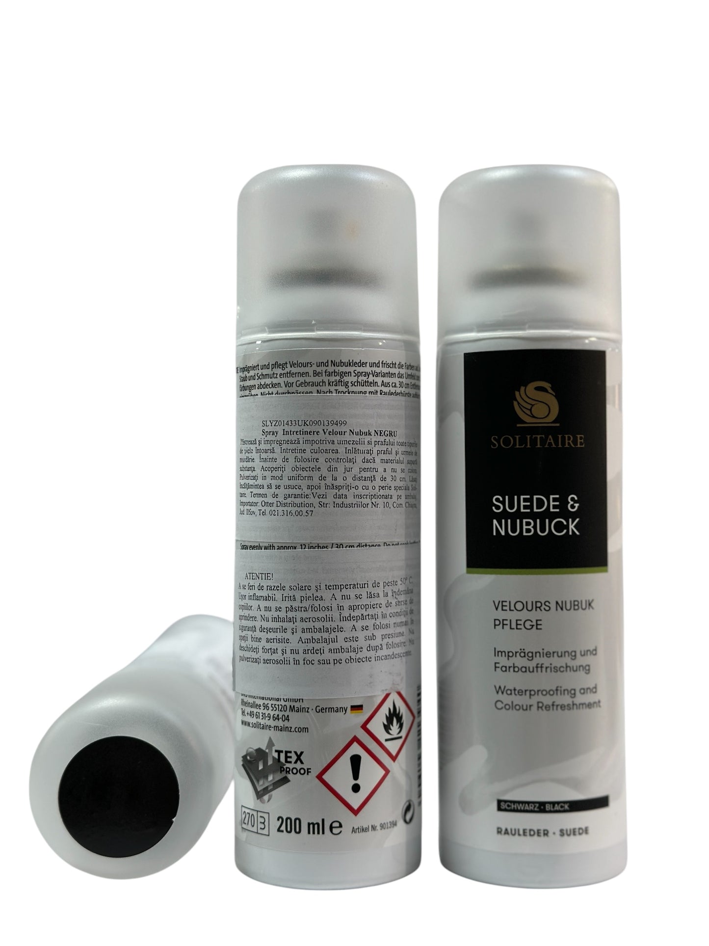 Spray Solitaire negru piele întoarsă