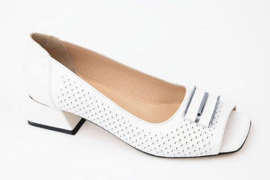 Pantofi sanda dama piele naturală LSD 2420 Alb